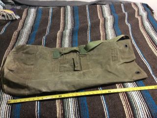 Vintage Ww2 Korea Us Military Mc Olive Green Cotton Canvas Large Duffle Bag