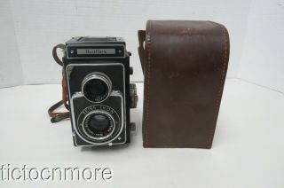 Vintage Zeiss Ikon Ikoflex Camera W/ Zeiss - Opton Tessar Lens 1:3.  5 F=75mm & Case