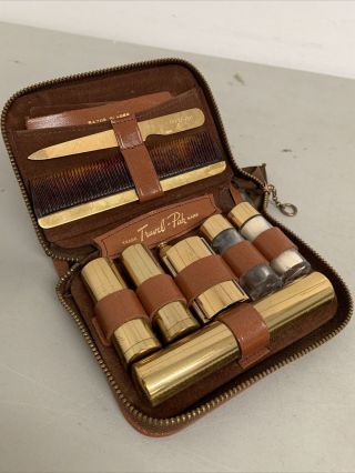 Travel Pak Mens Vintage Travel Grooming Kit Personalized Zip Usa Gillette Razor