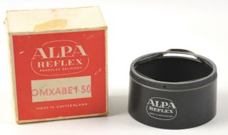 Alpa Reflex Metal Lens Hood For 50mm F1.  8 Switar Lens W/box Omxabe