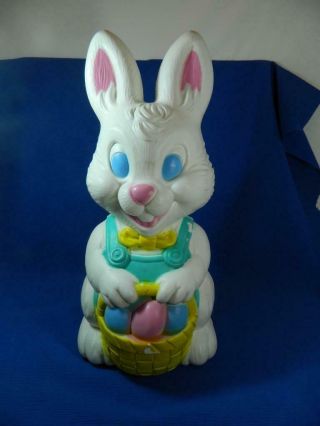 Vintage General Foam White Easter Bunny Rabbit Outdoor 19 " Blow Mold No Light