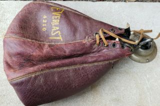 Vtg Everlast Leather Speedbag Punching Bag Boxing 4210