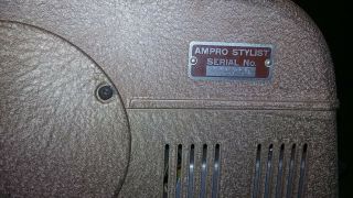 Vintage Ampro Stylist 16mm Sound & Silent Film Projector & Case Powers On,  Runs 4