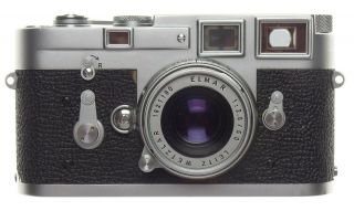 Leica M3 Rangefinder35mm Film Camera Elmar 2.  8 F=5cm Collapsible Lens Case Leitz