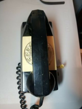 Vintage Gte Automatic Electric Rotary Dial Wall Telephone Black