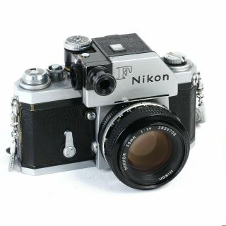 ^ Nikon F 35mm Film Slr W/ Photomic Finder And Nikkor 50mm F1.  4 Lens Non Ai