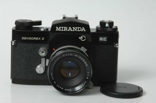 - - Vintage Black Miranda Sensorex Ii 35mm Camera With 50mm F1.  8 Lens.