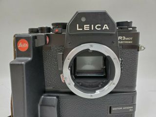 Leica R3 MOT Electronic 35mm Film Camera Body w/ Motor Winder & Grip READ 2