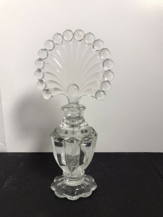 Vintage Glass Perfume Bottle With Fanned Stopper