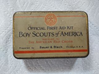 Vintage Boy Scout Offical First Aid Kit - Is Empty Tin