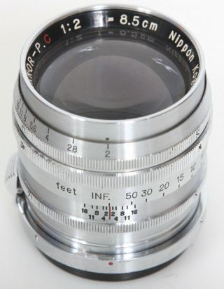 Tokyo 85mm F2 Nikon Rangefinder Lens 8.  5cm Rf Camera Nikkor P C - S Mount Mioj