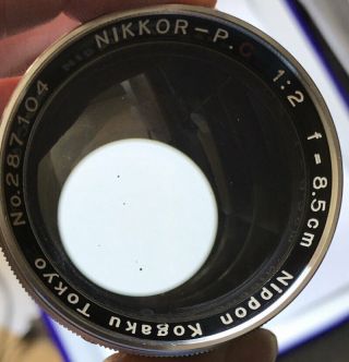 Tokyo 85mm f2 Nikon rangefinder lens 8.  5cm RF camera nikkor P C - S mount MIOJ 4