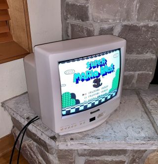 Panasonic White 13 " Color Tv Vintage 1999 Gaming Crt Television Ct - 13r40a