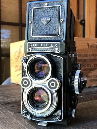 Rolleiflex 3.  5f Tlr Planar Camera Model 1 Film Great With Case
