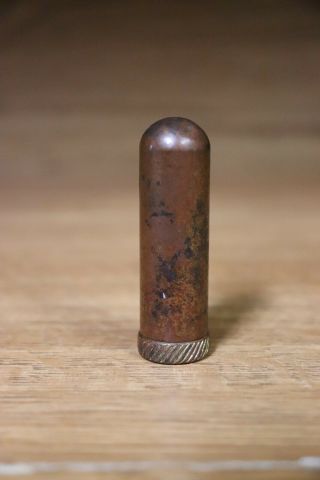 Vintage Bullet Shaped Metal Lipstick Tube Holder Case Collectible