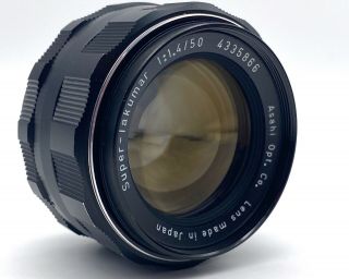 - Takumar 50mm F/1.  4 M42 Lens W/case;