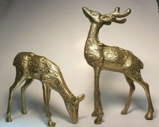 Vintage Brass Buck And Doe,  Animal Figurines