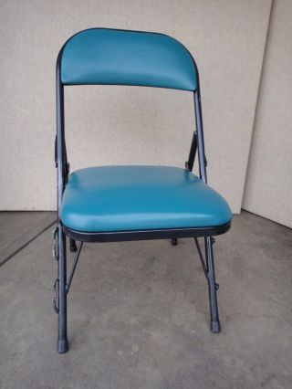 Vintage Green Padded Folding Chair,  Denver Coliseum Chair Comfortable,  Fr Estate