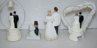 3 Vintage Chalk/COMPO Bride & Groom Wedding Cake Topper,  SM BISQUE 3