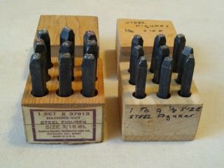 Vintage Sears Roebuck Machine Cut Steel Figures Numbers 3/16 " Usa 1/8 Unknown