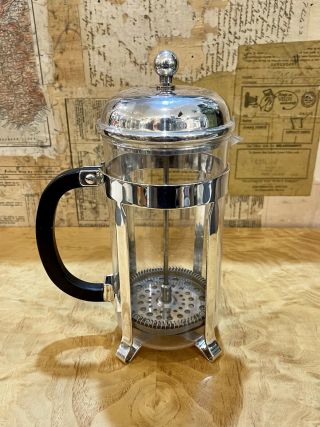 Vintage Bodum Silver Glass French Press Espresso Coffee 34oz Large