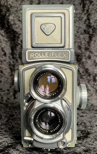 Rolleiflex K5 4x4 Gray Baby Tlr Film Camera W/case And Strap