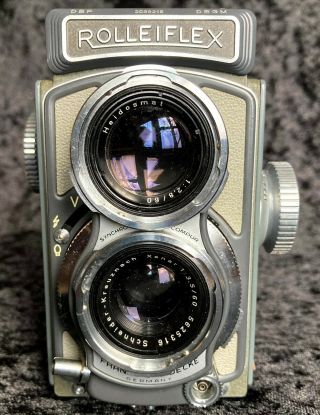 Rolleiflex K5 4x4 Gray Baby TLR Film Camera w/case and strap 3