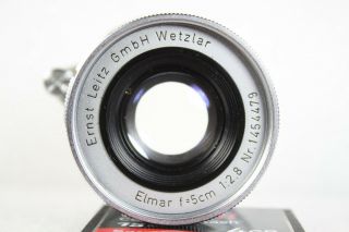 Ex - Ernst Leitz Gmbh Wetzlar 5cm/f1:2.  8 Elmar For L - 39 Mount Camera