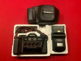 Nishika N8000 35mm 3 - D Camera Flash Attachment Camera Case All Boxes