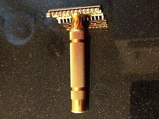 Vintage Gillette Gold Tone Open Comb Double Edge Safety Razor