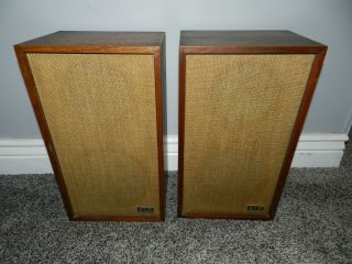 Vintage Pair Klh Model 24 Series Ii Speakers Hard Wood Cases Henry Kloss Sound