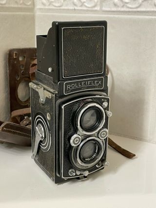 Rolleiflex Tlr Film Camera Drp Drgm Carl Zeiss Tessar 75mm F3.  5 Not