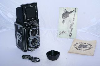 Rolleiflex Automat 6x6cm Tlr Camera With 75mm F3.  5 Xenar Lens.  Lens Cap,  Shade.
