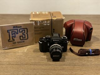 Nikon F3 Hp F3hp Sn158xx Slr 35mm Bundle F1:2 Nikor Lens Leather Case Japan