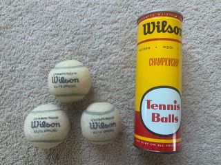 Vintage Wilson White Tennis Balls And Can