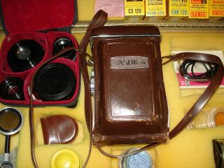 Vintage YASHICA - D Camera with Brown Case with.  LYC 9394 only 3
