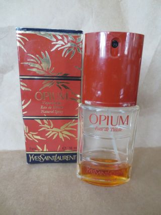 Opium By Yvessaintlaurent Eau De Toilette 1/4 Full 36 Ml Bottle W/ Box Vintage