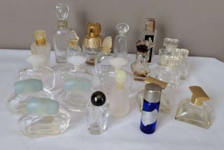 22 Vintage Miniature Empty Glass Perfume Bottles