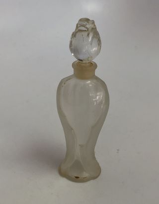 Vintage Guerlain France Crystal Glass Perfume Bottle 4.  5 "