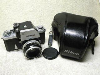 Early Nikon F Photomic 35mm Slr Film Camera W/ 50mm Lens & Ctt Case.