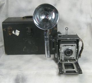 Graflex Pacemaker Speed Graphics Camera,  Flash,  Accessories Case 1949
