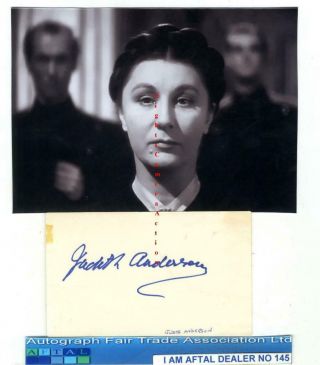 Judith Anderson Vintage Signed Card,  Aftal 145