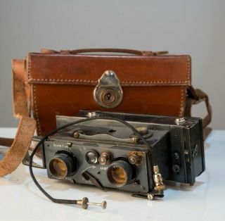 Richard Jules Verascope Paris Stereo Camera 3d Circa 1908 - 1920 - In Case
