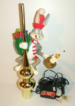 Vintage 1995 Bugs Bunny Lighted Animated Tree Topper Mr Christmas / Looney Tunes