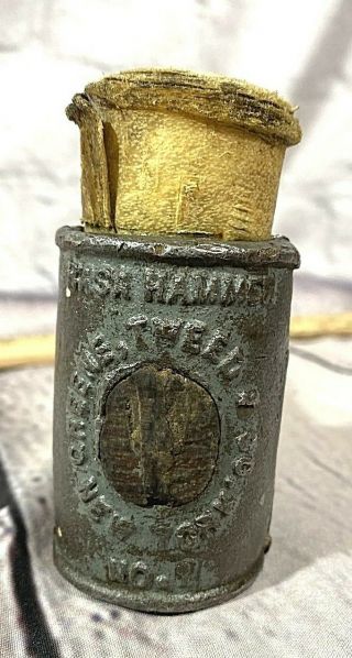 Vintage Basa Hammer Greene Tweed Co.  York No.  ? Missing One Rawhide