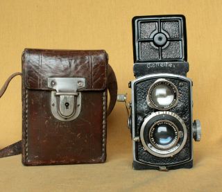 Rolleiflex Baby 4x4 German Tlr Camera Compur Zeiss Tessar Cla