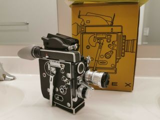 Bolex H16 Rex 5 16mm Camera With 2 Lenses 13x Viewer