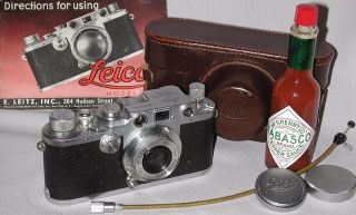 Leica Iiic 35mm Rangefinder,  Leitz " Elmar " F=5cm 1:3,  5 Lens Needs Service