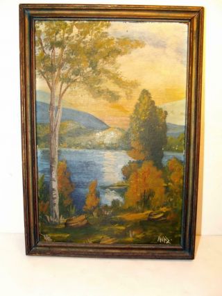 Vtg Orig Painting On Board W/frame Signed By 