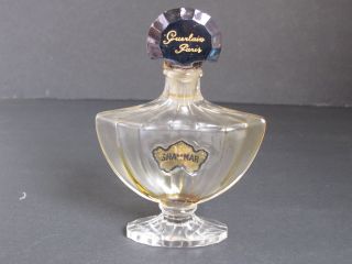 Vintage Shalimar Guerlain Paris Perfume Bottle W/ Blue Stopper 4 1/2 "